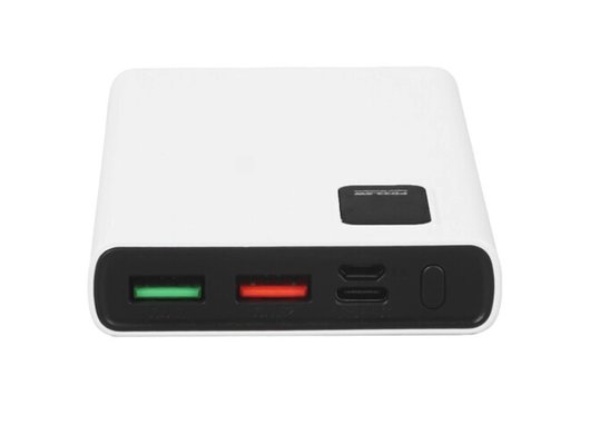 Внешний аккумулятор PERO PB05 10000 mAh, Li-Pol, output USB-C + 2 USB-A,белый